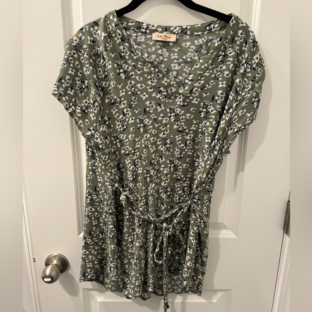 Floral Green Maternity Top